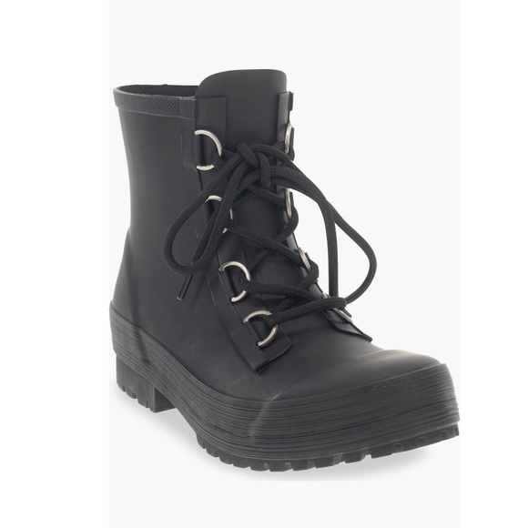 chooka Shoes - Chooka Ava Lace Up Waterproof Rain Boot Black With Black Laces Women’s Size 10